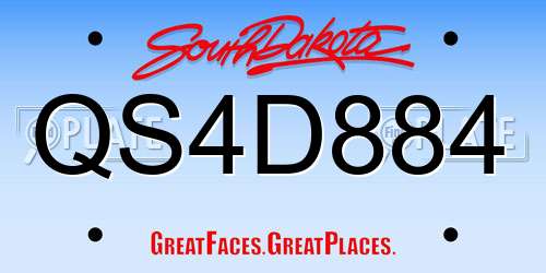 QS4D884 South Dakota License Plate
