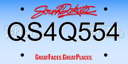 QS4Q554 South Dakota License Plate