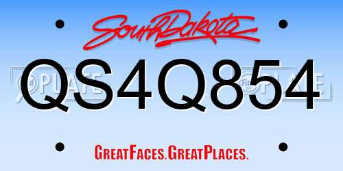 QS4Q854 South Dakota License Plate