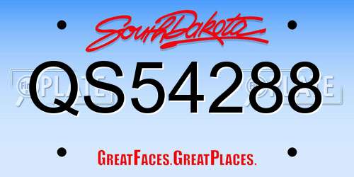 QS54288 South Dakota License Plate