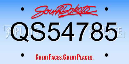 QS54785 South Dakota License Plate