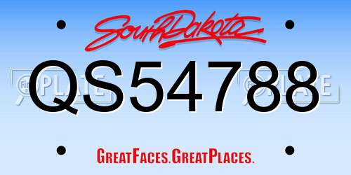QS54788 South Dakota License Plate