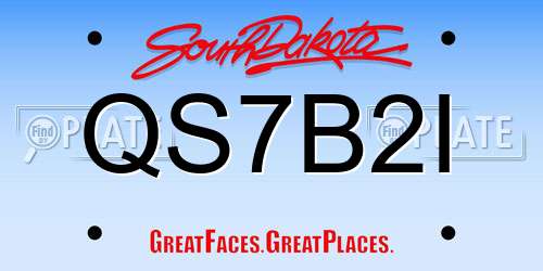 QS7B2I South Dakota License Plate