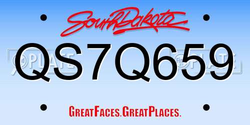 QS7Q659 South Dakota License Plate