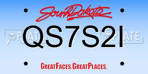 QS7S2I South Dakota License Plate