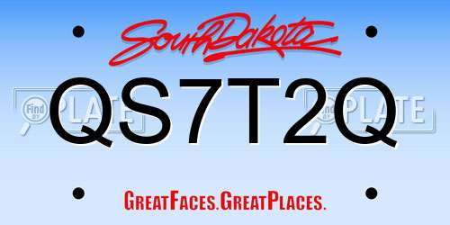 QS7T2Q South Dakota License Plate