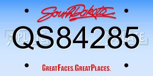 QS84285 South Dakota License Plate