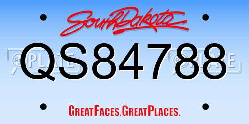 QS84788 South Dakota License Plate