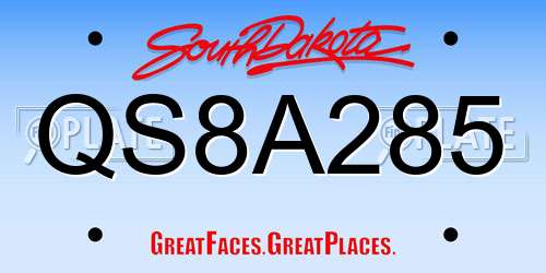 QS8A285 South Dakota License Plate