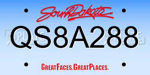 QS8A288 South Dakota License Plate
