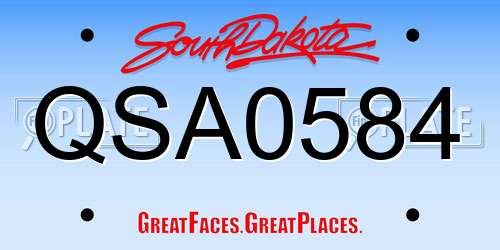 QSA0584 South Dakota License Plate