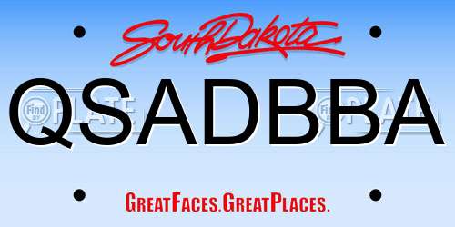 QSADBBA South Dakota License Plate