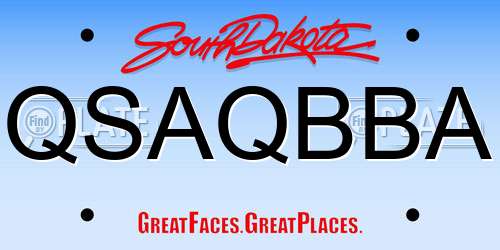 QSAQBBA South Dakota License Plate