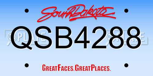 QSB4288 South Dakota License Plate