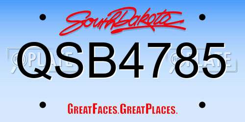 QSB4785 South Dakota License Plate