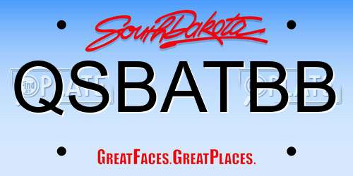 QSBATBB South Dakota License Plate