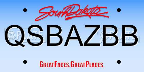 QSBAZBB South Dakota License Plate