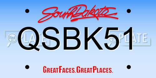 QSBK51 South Dakota License Plate