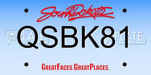 QSBK81 South Dakota License Plate