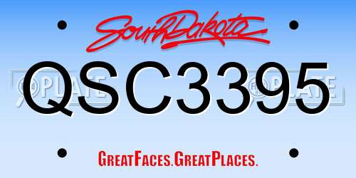 QSC3395 South Dakota License Plate