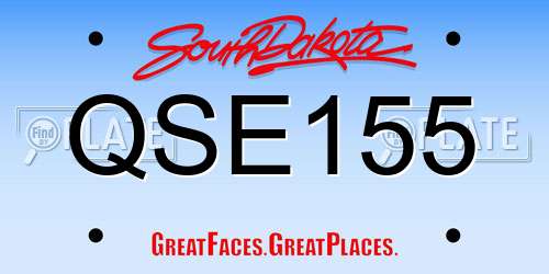 QSE155 South Dakota License Plate
