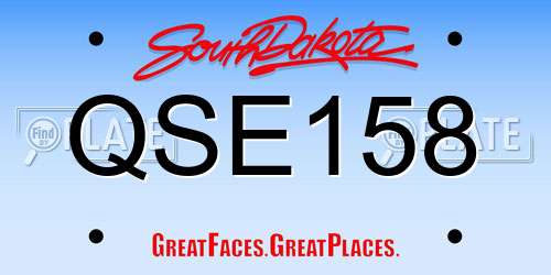 QSE158 South Dakota License Plate