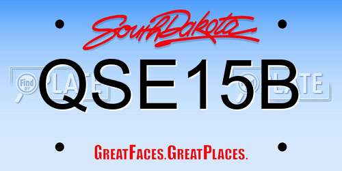 QSE15B South Dakota License Plate