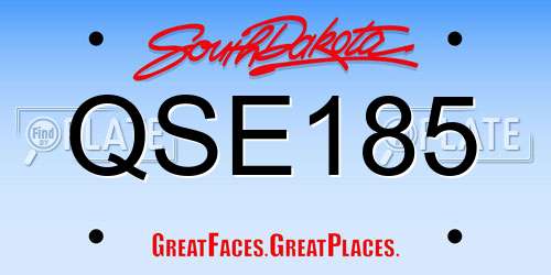 QSE185 South Dakota License Plate