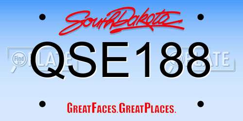 QSE188 South Dakota License Plate