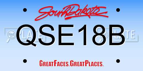 QSE18B South Dakota License Plate