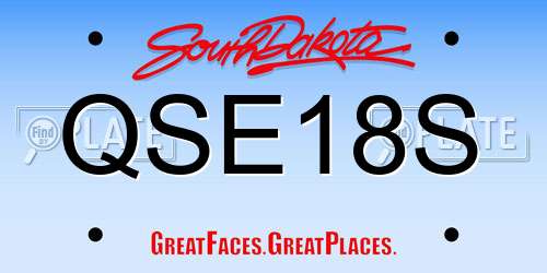 QSE18S South Dakota License Plate
