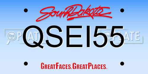 QSEI55 South Dakota License Plate
