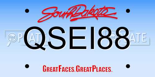 QSEI88 South Dakota License Plate