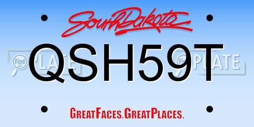 QSH59T South Dakota License Plate