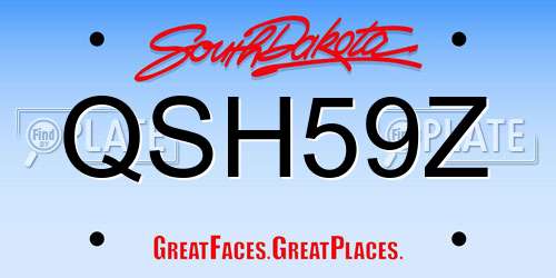 QSH59Z South Dakota License Plate