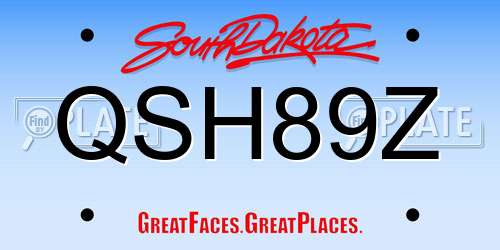 QSH89Z South Dakota License Plate