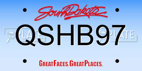 QSHB97 South Dakota License Plate