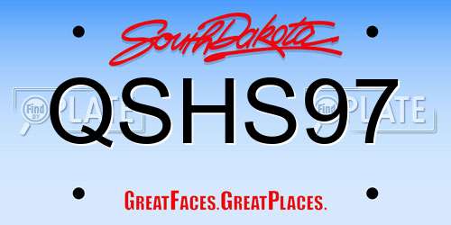 QSHS97 South Dakota License Plate