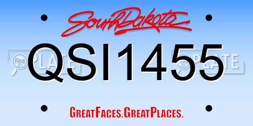 QSI1455 South Dakota License Plate
