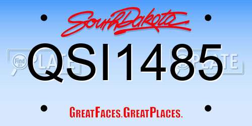 QSI1485 South Dakota License Plate