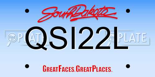 QSI22L South Dakota License Plate