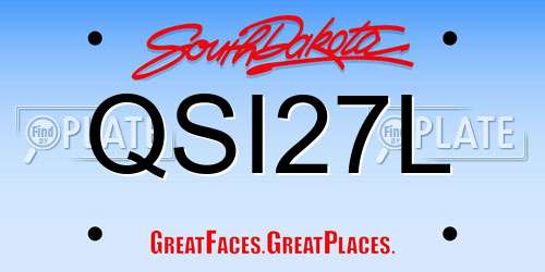 QSI27L South Dakota License Plate