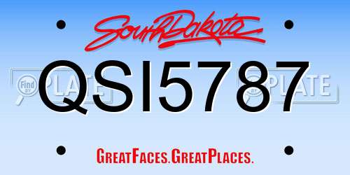 QSI5787 South Dakota License Plate
