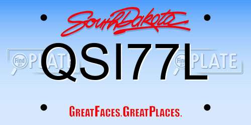 QSI77L South Dakota License Plate