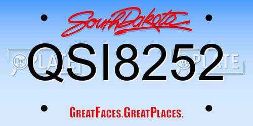 QSI8252 South Dakota License Plate