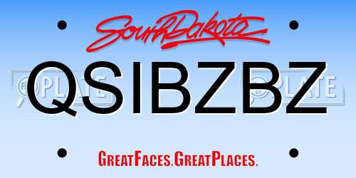 QSIBZBZ South Dakota License Plate