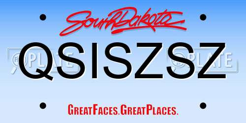 QSISZSZ South Dakota License Plate