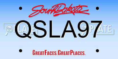 QSLA97 South Dakota License Plate