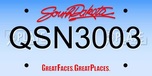 QSN3003 South Dakota License Plate