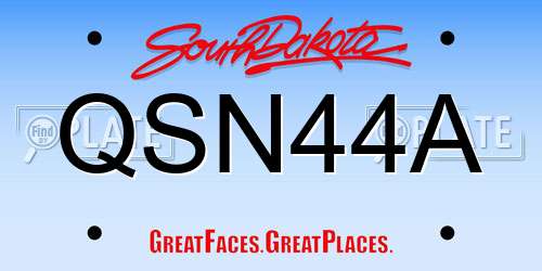 QSN44A South Dakota License Plate